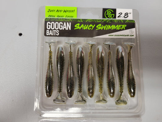 Googan 2.85" Saucy Swimmer Green Pumpkin Pearl