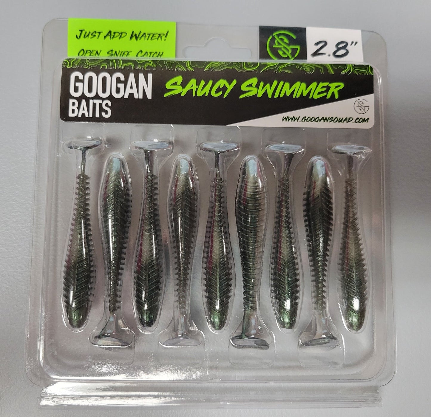 Googan 2.8" Saucy Swimmer Green Gizzard Shad