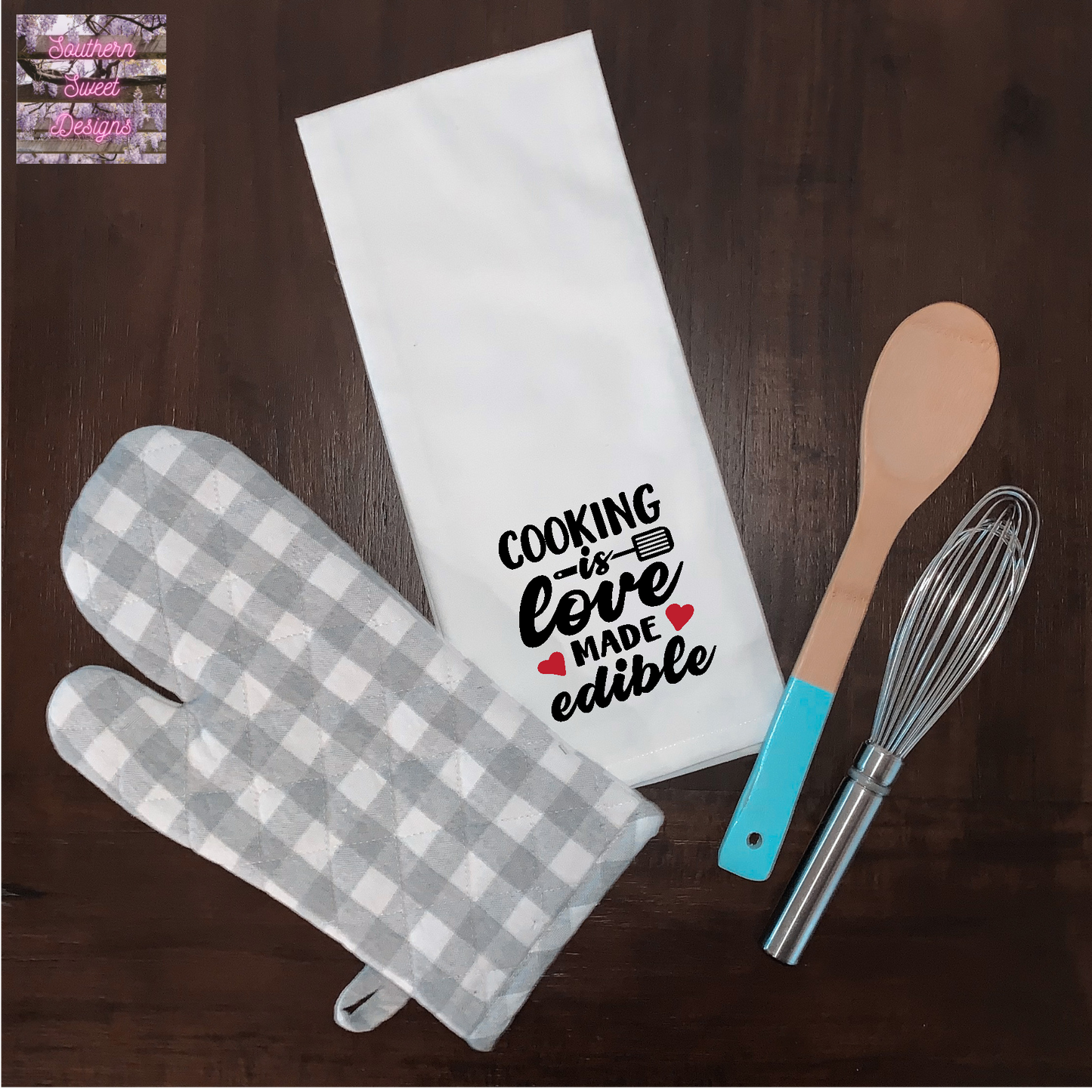 Cooking is Love Made Edible Flour Sack Tea Towels